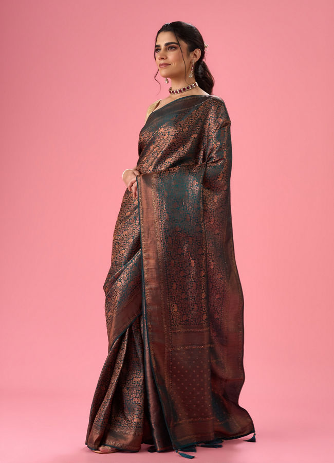 Mohey Women Enthralling Blue Banarasi Saree