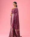 Mohey Women Enthralling Wine Banarasi Saree