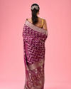 Mohey Women Enthralling Wine Banarasi Saree