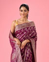 Mohey Women Enthralling Wine Banarasi Saree