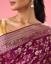 Mohey Women Enthralling Wine Banarasi Saree