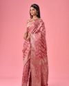 Mohey Women Dusty Pink Elegance Banarasi Saree