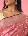 Mohey Women Dusty Pink Elegance Banarasi Saree