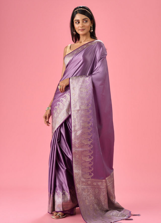 Mohey Women Elegant Purple Opulence Banarasi Saree
