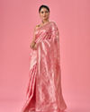 Mohey Women Blushing Pink Art Silk Saree