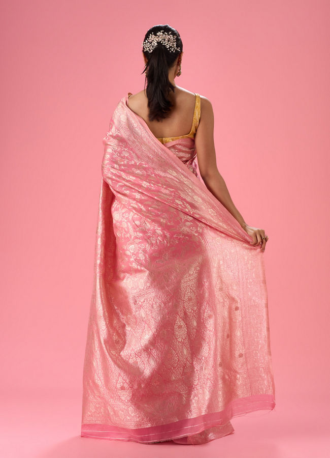 Mohey Women Blushing Pink Art Silk Saree