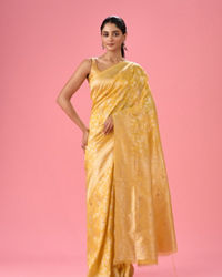 Mohey Women Glowing Yellow Festive Saree