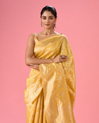 Mohey Women Glowing Yellow Festive Saree