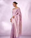 Mohey Women Lilac Silk Saree with Weave Design