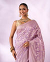 Mohey Women Lilac Silk Saree with Weave Design