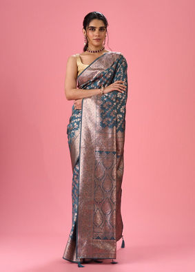 Mohey Women Regal Blue Extravagance Saree