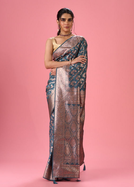 Mohey Women Regal Blue Extravagance Saree