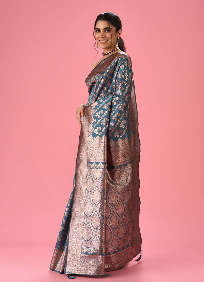 Mohey Women Regal Blue Extravagance Saree