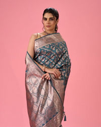 Mohey Women Regal Blue Extravagance Saree