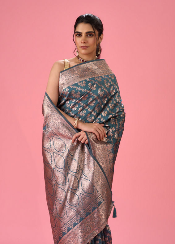 Mohey Women Regal Blue Extravagance Saree