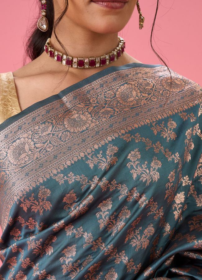 Mohey Women Regal Blue Extravagance Saree