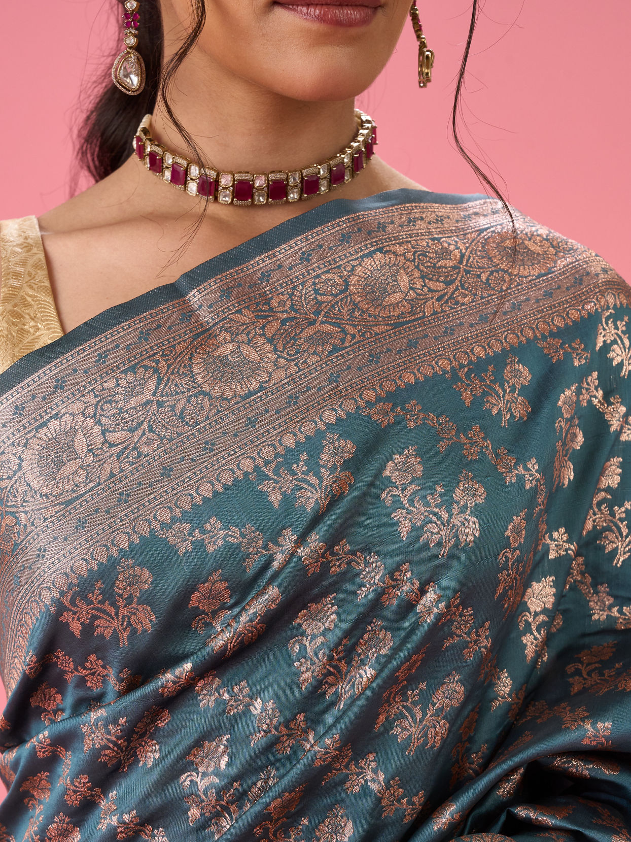 Mohey Women Regal Blue Extravagance Saree