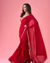 Mohey Women Radiant Red Saree