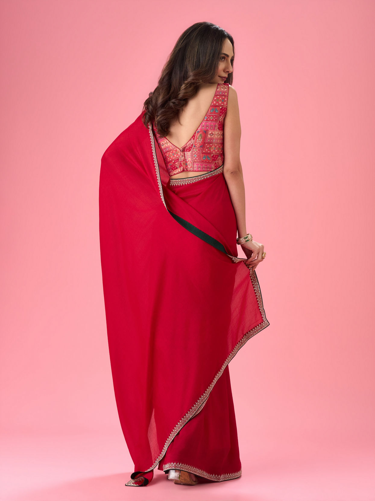 Mohey Women Radiant Red Saree