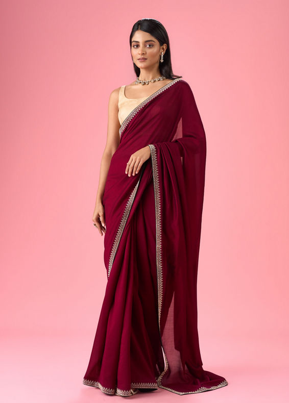 Mohey Women Wine Enchantment Saree