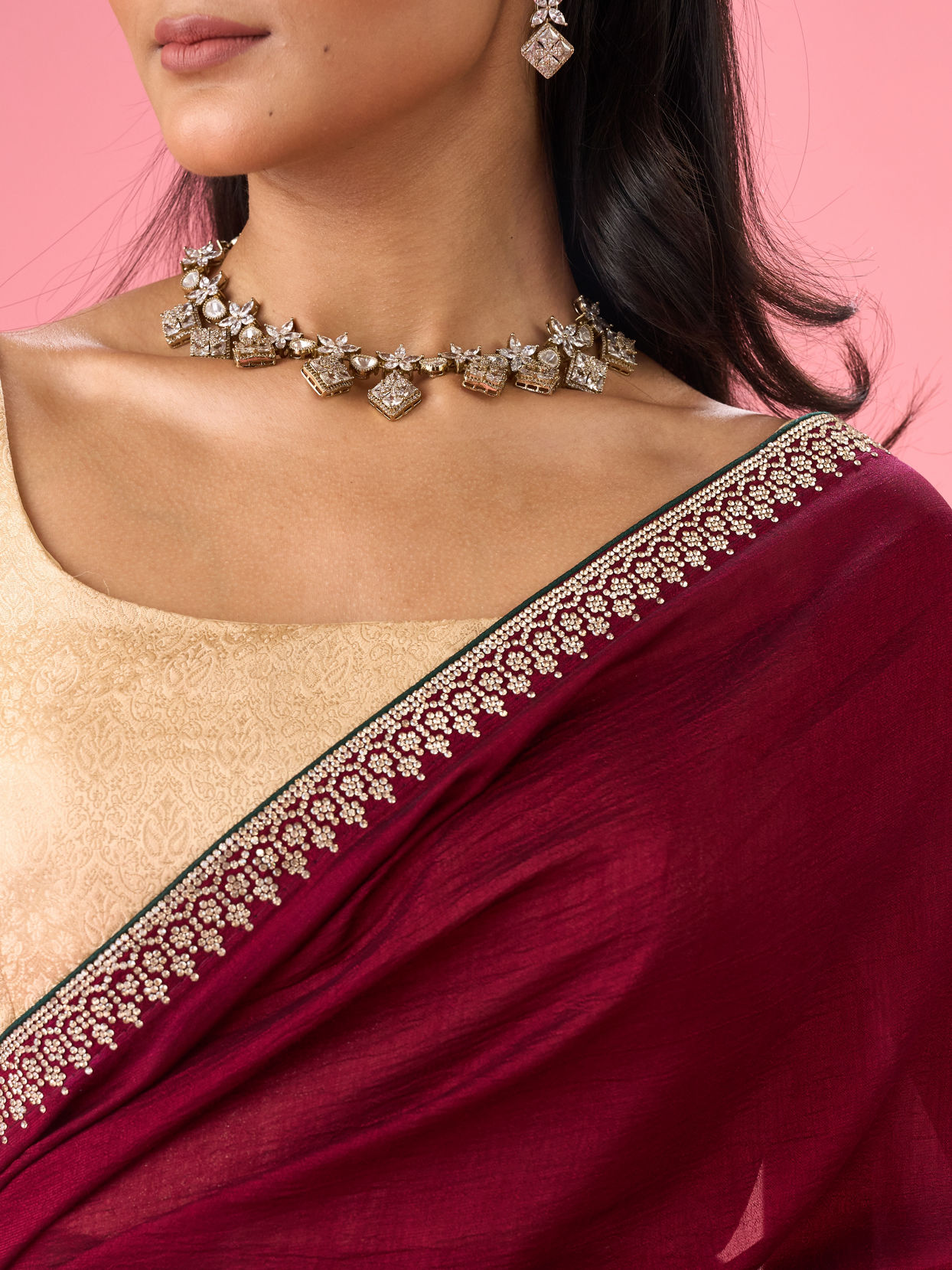 Mohey Women Wine Enchantment Saree