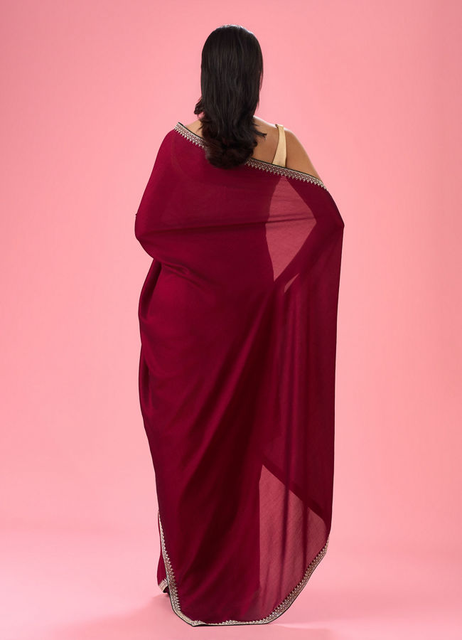 Mohey Women Wine Enchantment Saree