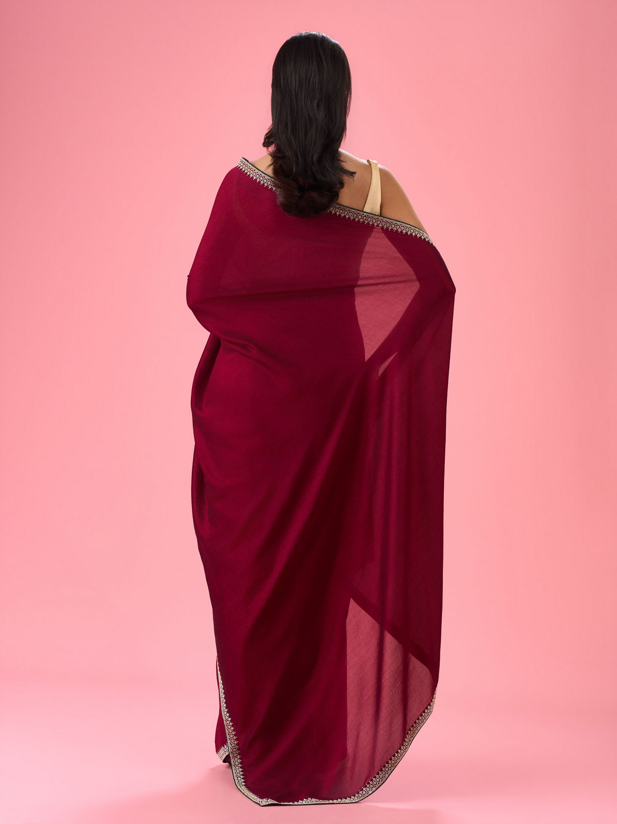 Mohey Women Wine Enchantment Saree