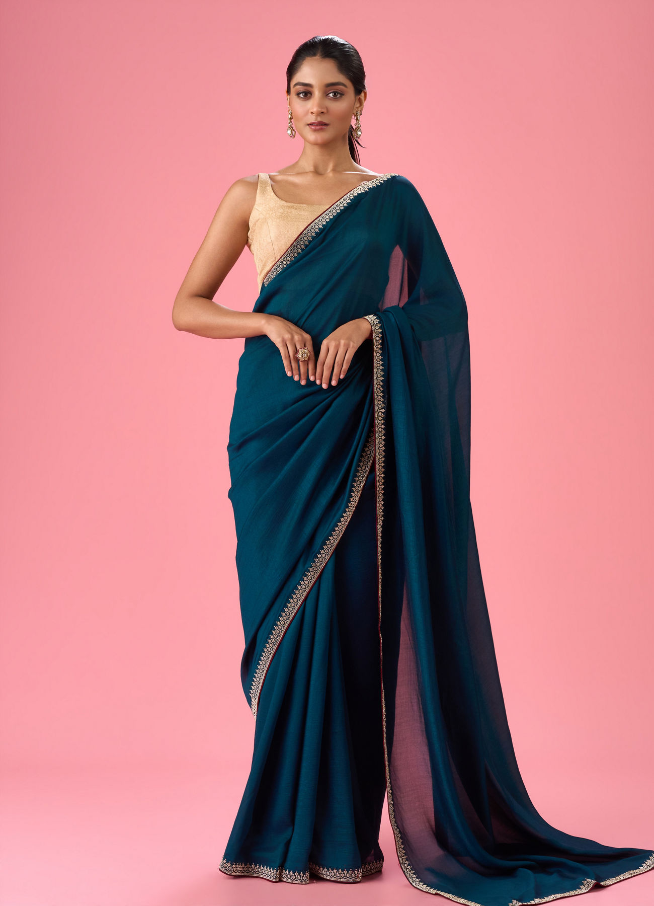 Mohey Women Regal Blue Saree