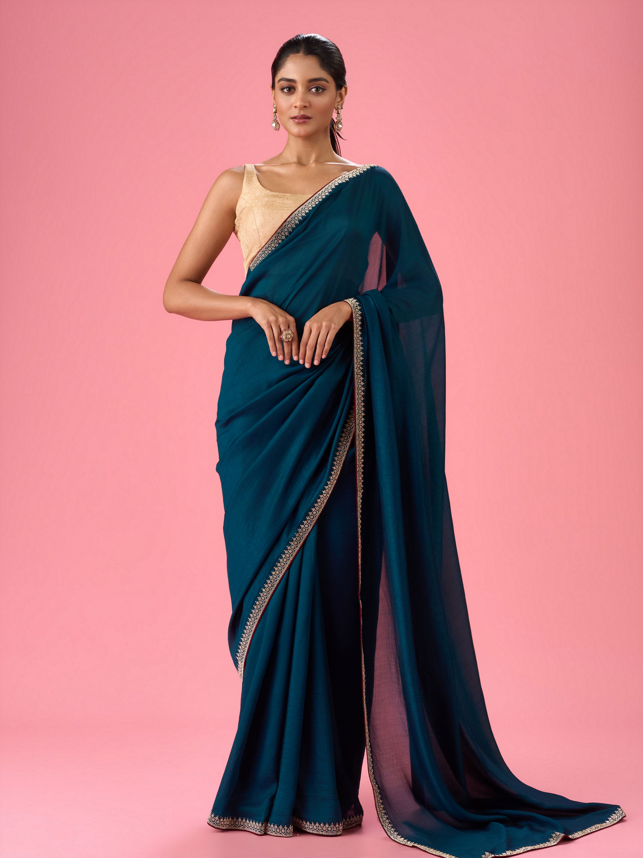 Mohey Women Regal Blue Saree