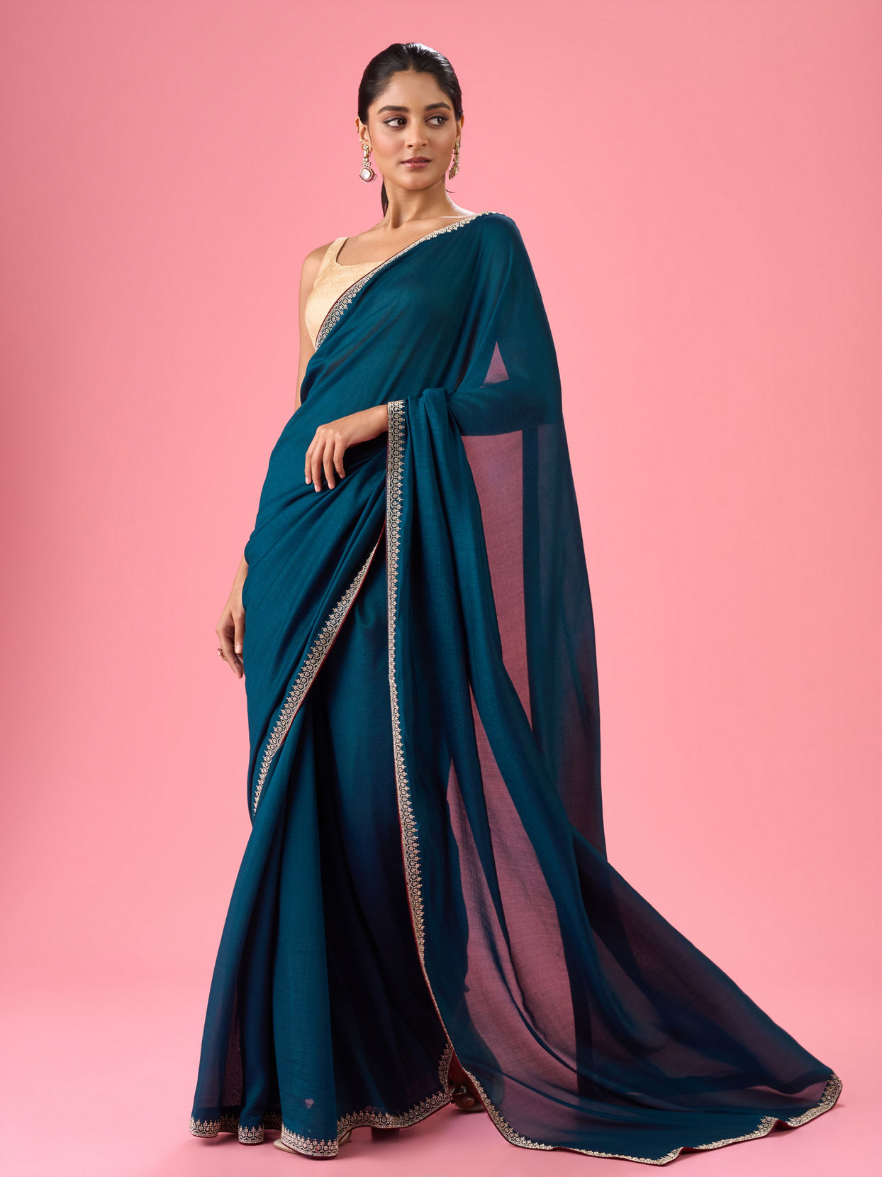 Mohey Women Regal Blue Saree