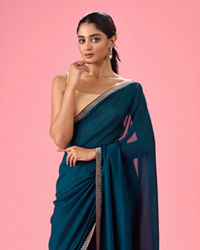 Mohey Women Regal Blue Saree
