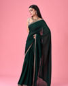 Mohey Women Bottle Green Celebration Saree