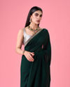 Mohey Women Bottle Green Celebration Saree