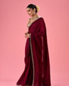 Mohey Women Wine Hued Elegance Saree