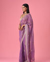 Mohey Women Elegant Purple Organza Saree