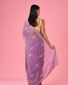Mohey Women Elegant Purple Organza Saree
