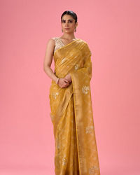Mohey Women Vibrant Solstice Yellow Saree