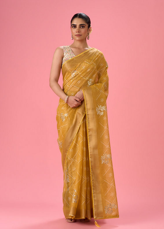 Mohey Women Vibrant Solstice Yellow Saree