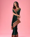 Mohey Women Chic Bottle Green Saree