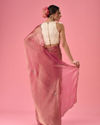 Mohey Women Pink Elegance Organza Saree