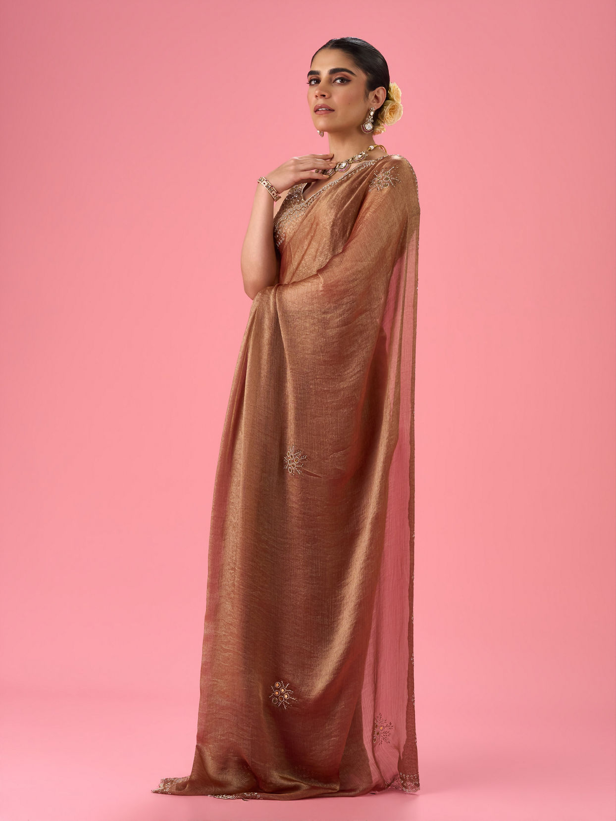Mohey Women Gajree Pink Elegance Saree