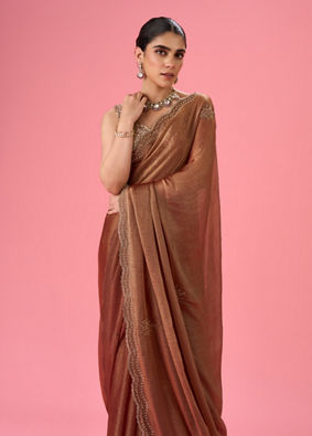 Mohey Women Gajree Pink Elegance Saree
