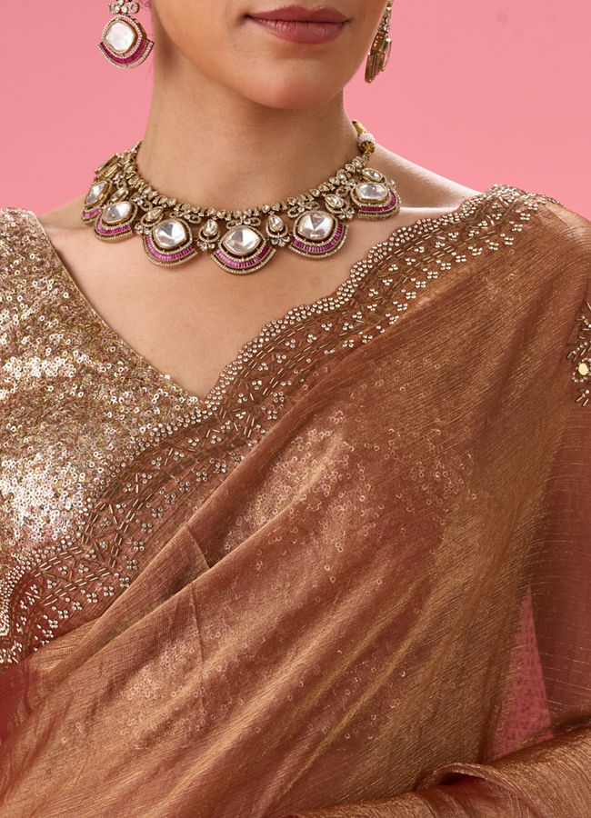 Mohey Women Gajree Pink Elegance Saree