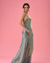 Mohey Women Light Blue Festive Organza Saree