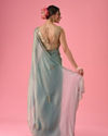 Mohey Women Light Blue Festive Organza Saree