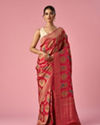 Mohey Women Pink Silk Banarasi Saree with Weave Design