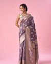 Mohey Women Purple Art Silk Saree with Weave Design