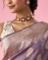 Mohey Women Purple Art Silk Saree with Weave Design