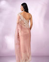 Mohey Women Light Pink Organza Saree with Embroidery