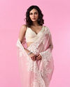 Mohey Women Dusty Pink Enchantress Organza Saree
